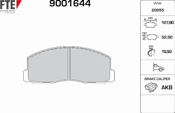 FTE 9001644 - Гальмівні колодки, дискові гальма autocars.com.ua