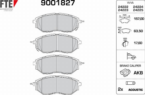 FTE 9001827 - Гальмівні колодки, дискові гальма autocars.com.ua