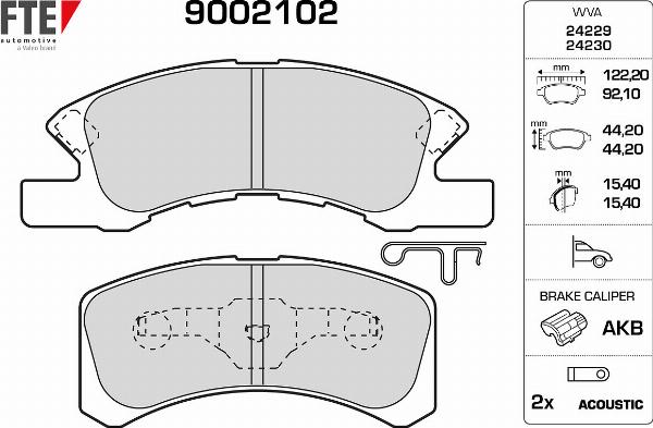 FTE 9002102 - Гальмівні колодки, дискові гальма autocars.com.ua