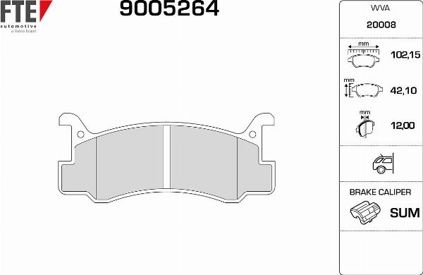 FTE 9005264 - Гальмівні колодки, дискові гальма autocars.com.ua