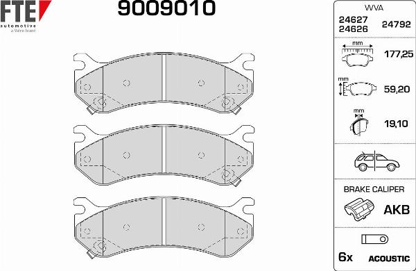 FTE 9009010 - Гальмівні колодки, дискові гальма autocars.com.ua