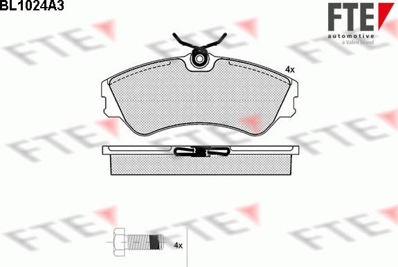 FTE BL1024A3 - Гальмівні колодки, дискові гальма autocars.com.ua