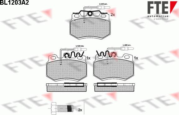 FTE BL1203A2 - Тормозные колодки, дисковые, комплект avtokuzovplus.com.ua