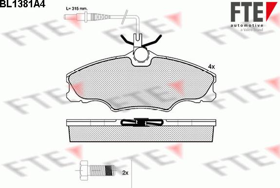 FTE 9010155 - Тормозные колодки, дисковые, комплект avtokuzovplus.com.ua