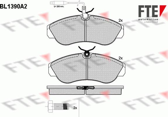 FTE BL1390A2 - Гальмівні колодки, дискові гальма autocars.com.ua