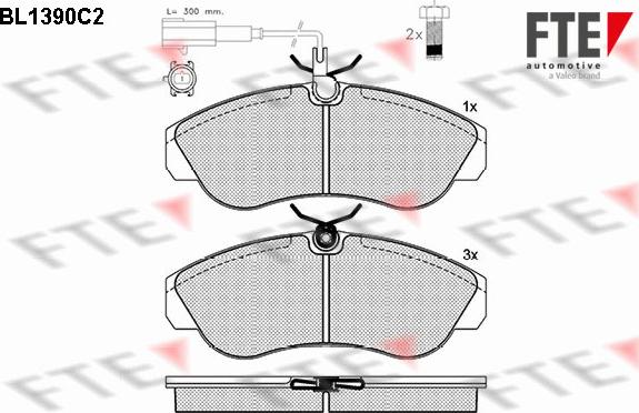 FTE BL1390C2 - Тормозные колодки, дисковые, комплект avtokuzovplus.com.ua