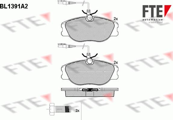 FTE 9010165 - Гальмівні колодки, дискові гальма autocars.com.ua