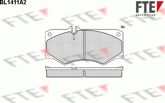 FTE 9010185 - Гальмівні колодки, дискові гальма autocars.com.ua