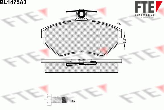 FTE BL1475A3 - Тормозные колодки, дисковые, комплект autodnr.net