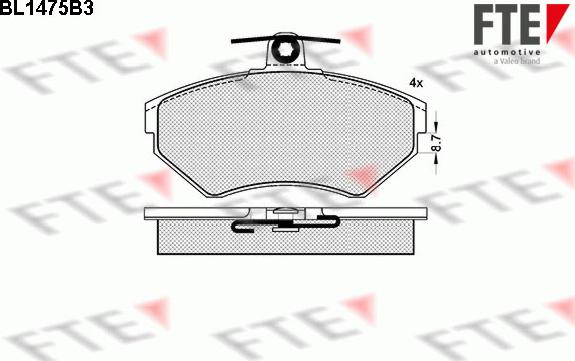 FTE BL1475B3 - Тормозные колодки, дисковые, комплект avtokuzovplus.com.ua