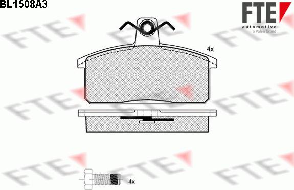 FTE BL1508A3 - Тормозные колодки, дисковые, комплект avtokuzovplus.com.ua