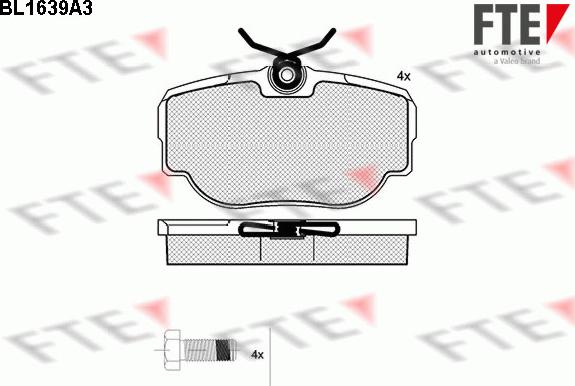 FTE BL1639A3 - Тормозные колодки, дисковые, комплект avtokuzovplus.com.ua