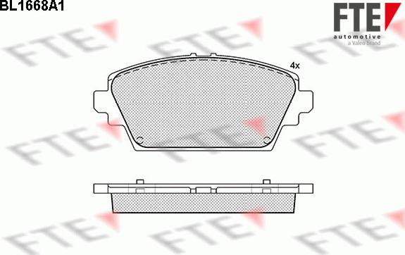 FTE BL1668A1 - Тормозные колодки, дисковые, комплект avtokuzovplus.com.ua