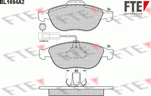 FTE 9010304 - Тормозные колодки, дисковые, комплект autodnr.net