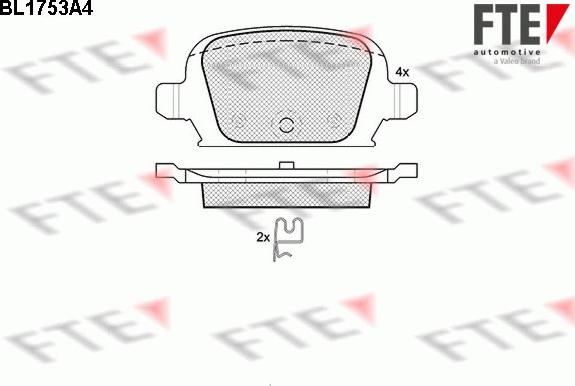 FTE BL1753A4 - Тормозные колодки, дисковые, комплект avtokuzovplus.com.ua