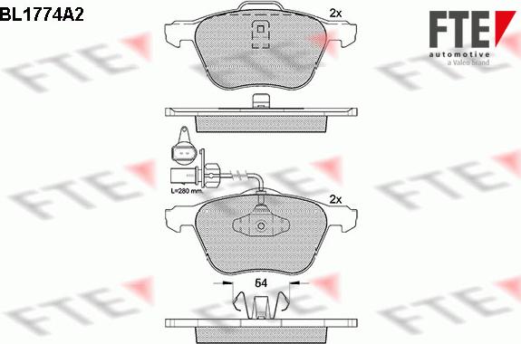 FTE 9010344 - Гальмівні колодки, дискові гальма autocars.com.ua