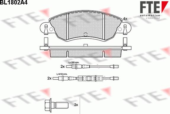 FTE BL1802A4 - Тормозные колодки, дисковые, комплект autodnr.net