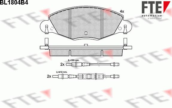 FTE BL1804B4 - Гальмівні колодки, дискові гальма autocars.com.ua