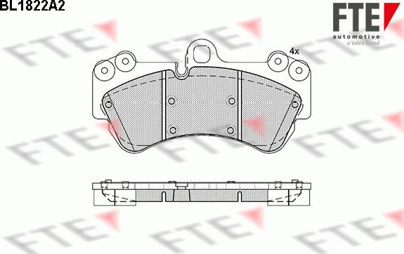 FTE BL1822A2 - Тормозные колодки, дисковые, комплект avtokuzovplus.com.ua