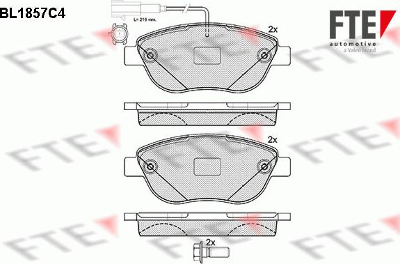 FTE 9010434 - Гальмівні колодки, дискові гальма autocars.com.ua