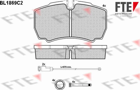 FTE BL1869C2 - Тормозные колодки, дисковые, комплект avtokuzovplus.com.ua