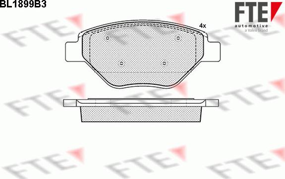 FTE BL1899B3 - Тормозные колодки, дисковые, комплект avtokuzovplus.com.ua