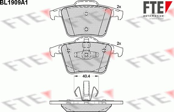 FTE BL1909A1 - Тормозные колодки, дисковые, комплект avtokuzovplus.com.ua