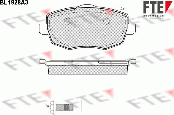 FTE BL1928A3 - Гальмівні колодки, дискові гальма autocars.com.ua