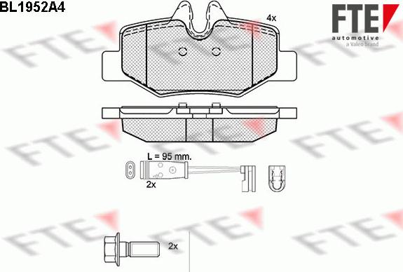 FTE 9010538 - Тормозные колодки, дисковые, комплект avtokuzovplus.com.ua