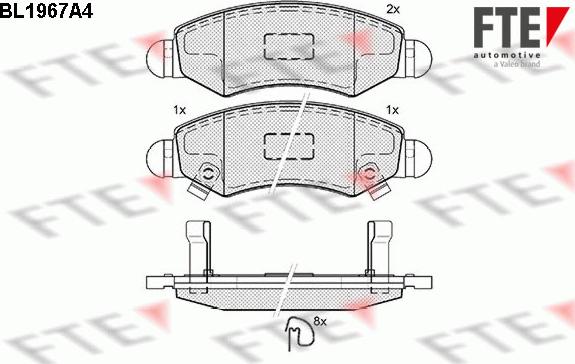 FTE BL1967A4 - Тормозные колодки, дисковые, комплект avtokuzovplus.com.ua