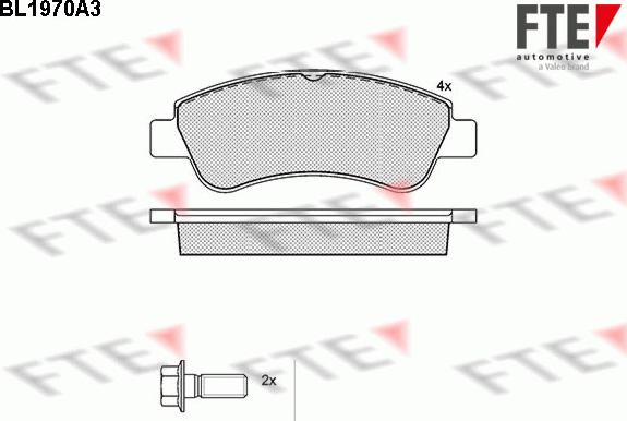 FTE BL1970A3 - Тормозные колодки, дисковые, комплект avtokuzovplus.com.ua