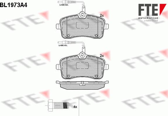 FTE BL1973A4 - Гальмівні колодки, дискові гальма autocars.com.ua