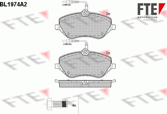 FTE BL1974A2 - Гальмівні колодки, дискові гальма autocars.com.ua