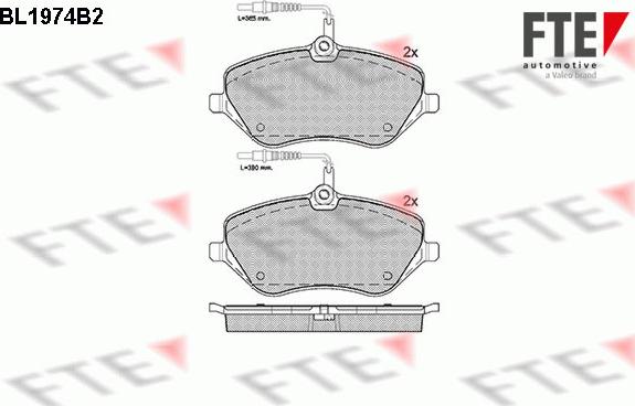 FTE BL1974B2 - Тормозные колодки, дисковые, комплект avtokuzovplus.com.ua