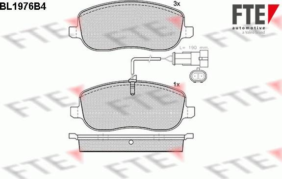 FTE BL1976B4 - Тормозные колодки, дисковые, комплект avtokuzovplus.com.ua