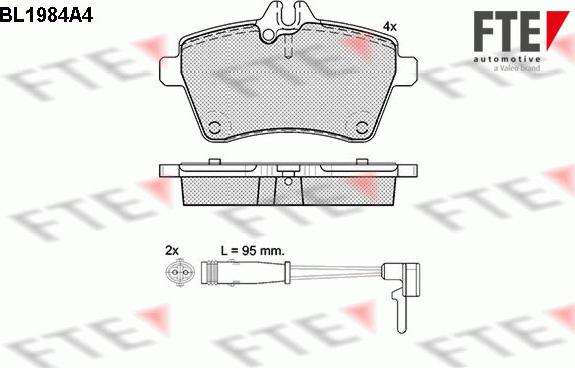 FTE BL1984A4 - Тормозные колодки, дисковые, комплект avtokuzovplus.com.ua