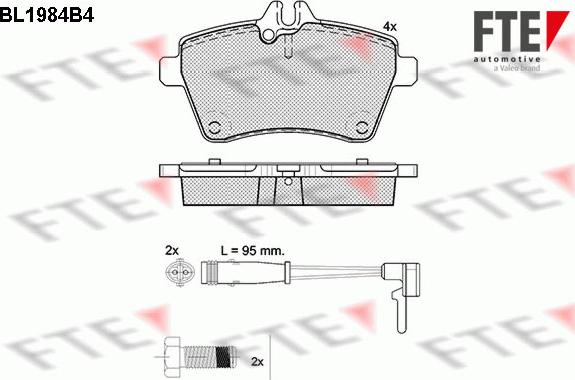 FTE 9010574 - Гальмівні колодки, дискові гальма autocars.com.ua