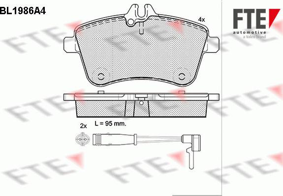 FTE 9010575 - Гальмівні колодки, дискові гальма autocars.com.ua