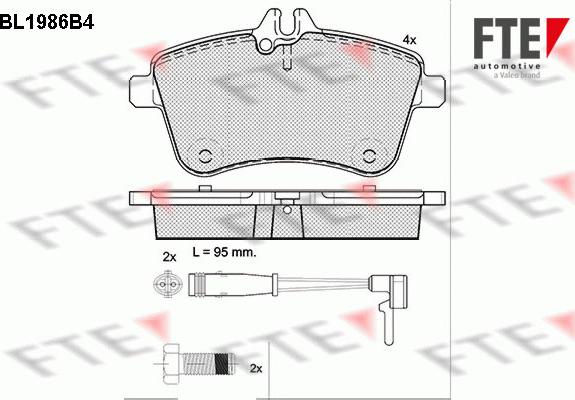 FTE 9010576 - Гальмівні колодки, дискові гальма autocars.com.ua