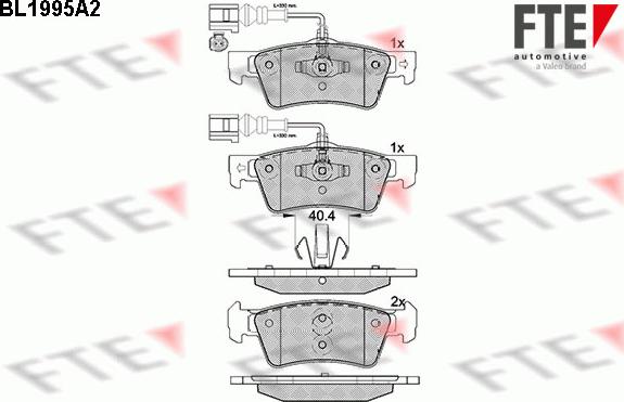 FTE BL1995A2 - Гальмівні колодки, дискові гальма autocars.com.ua