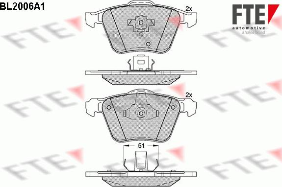 FTE 9010591 - Тормозные колодки, дисковые, комплект avtokuzovplus.com.ua