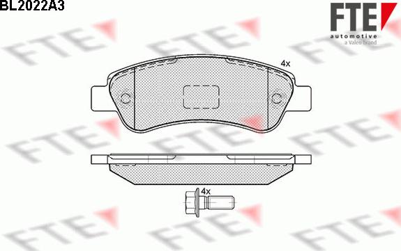 FTE BL2022A3 - Тормозные колодки, дисковые, комплект autodnr.net