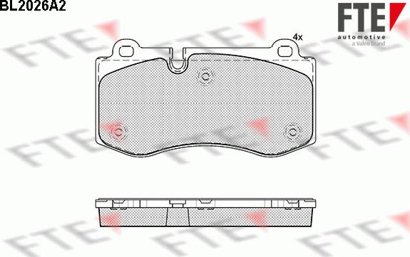 FTE BL2026A2 - Тормозные колодки, дисковые, комплект avtokuzovplus.com.ua