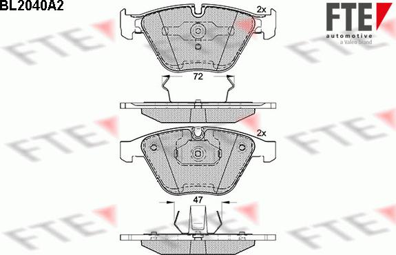 FTE 9010626 - Гальмівні колодки, дискові гальма autocars.com.ua