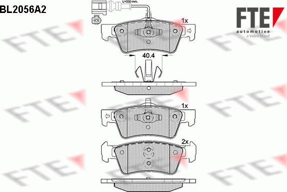 FTE BL2056A2 - Тормозные колодки, дисковые, комплект avtokuzovplus.com.ua