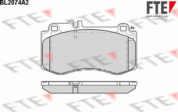 FTE BL2074A2 - Тормозные колодки, дисковые, комплект autodnr.net