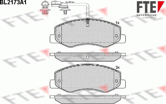 FTE BL2173A1 - Комплект гальмівних колодок дискових autocars.com.ua