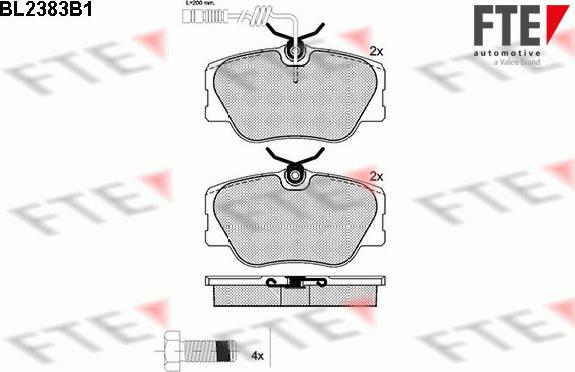 FTE BL2383B1 - Тормозные колодки, дисковые, комплект avtokuzovplus.com.ua