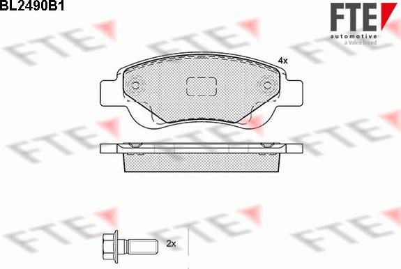 FTE BL2490B1 - Тормозные колодки, дисковые, комплект avtokuzovplus.com.ua