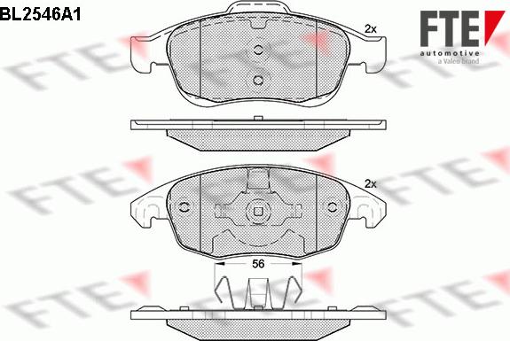 FTE BL2546A1 - Тормозные колодки, дисковые, комплект avtokuzovplus.com.ua